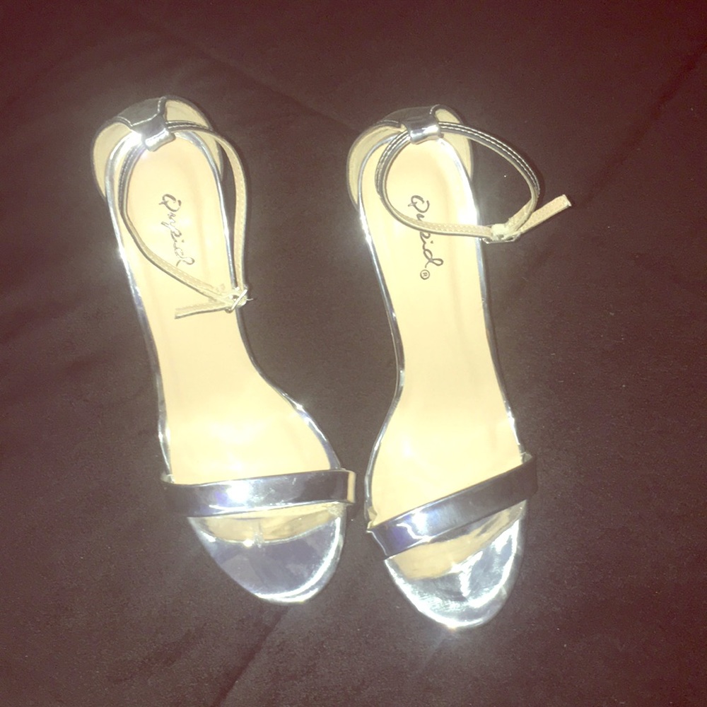 Silver Qupid heels